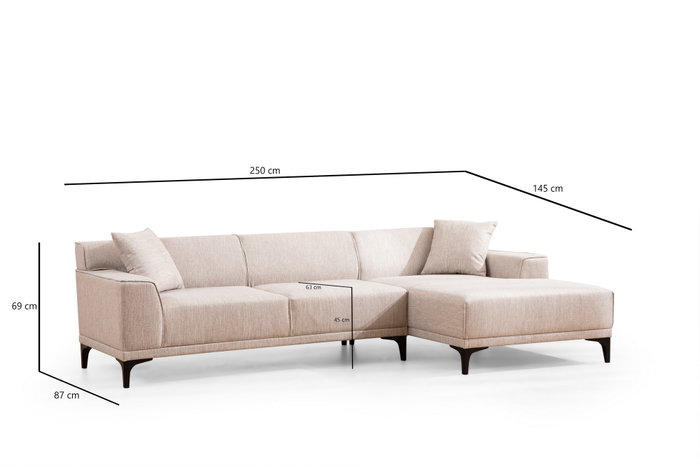 Atelier Del Sofa Sofá Esquinero Blanco 145 x 250 cm
